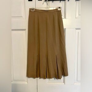 Vintage 1980s Saville Beige Pleated Pencil Skirt Size 6